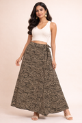 Ladies Cotton Printed Wrapper Skirt| Black
