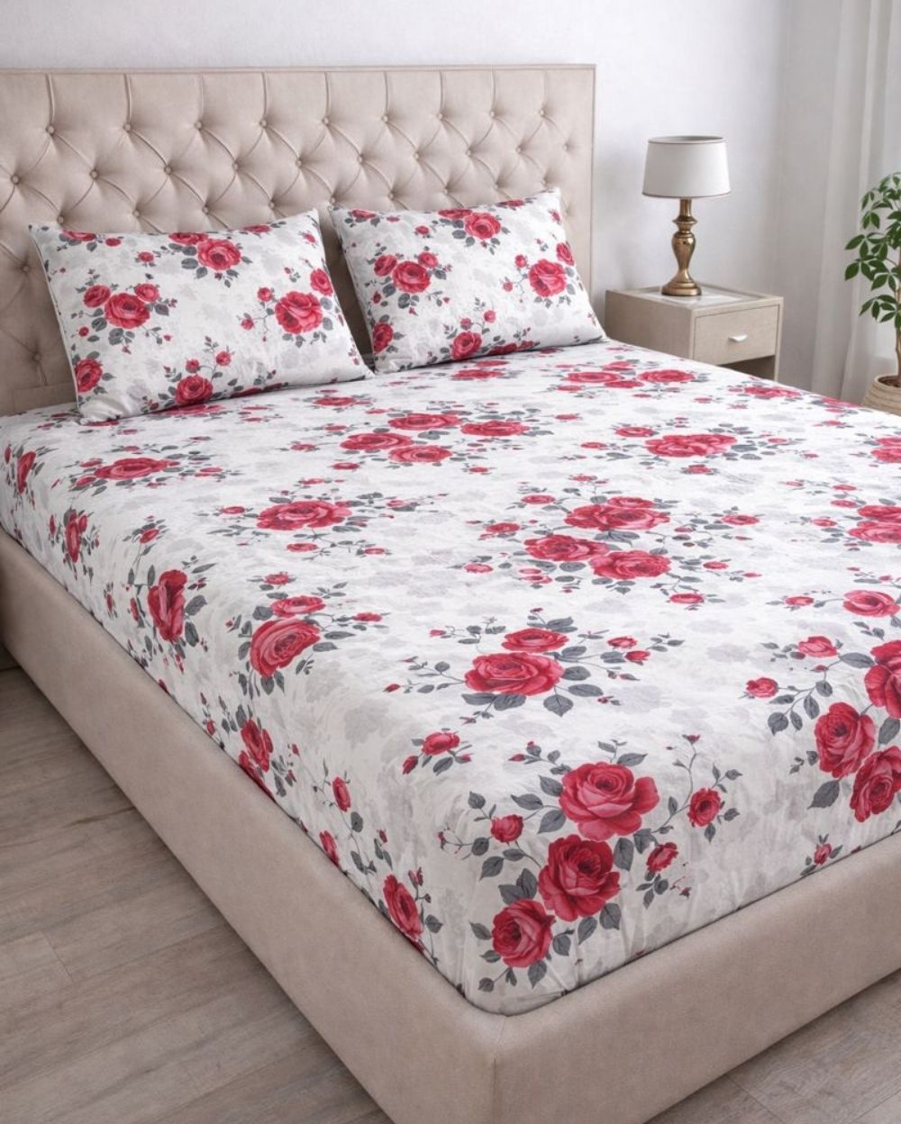 Priya| Budget Cotton Queen Sheet Set (6ft x 7ft)| White