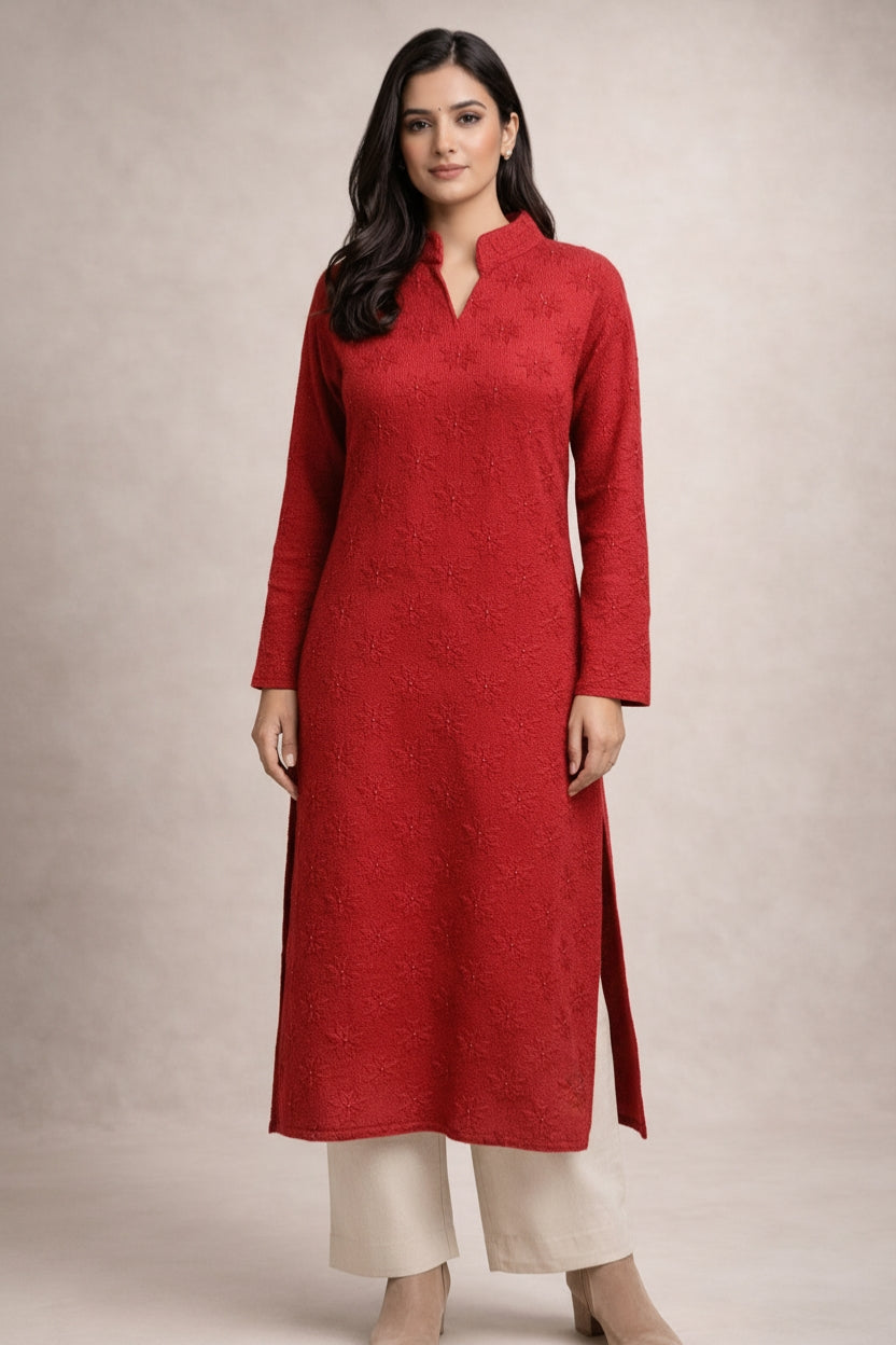 Free Size| Premium Woolen Kurti| Rani