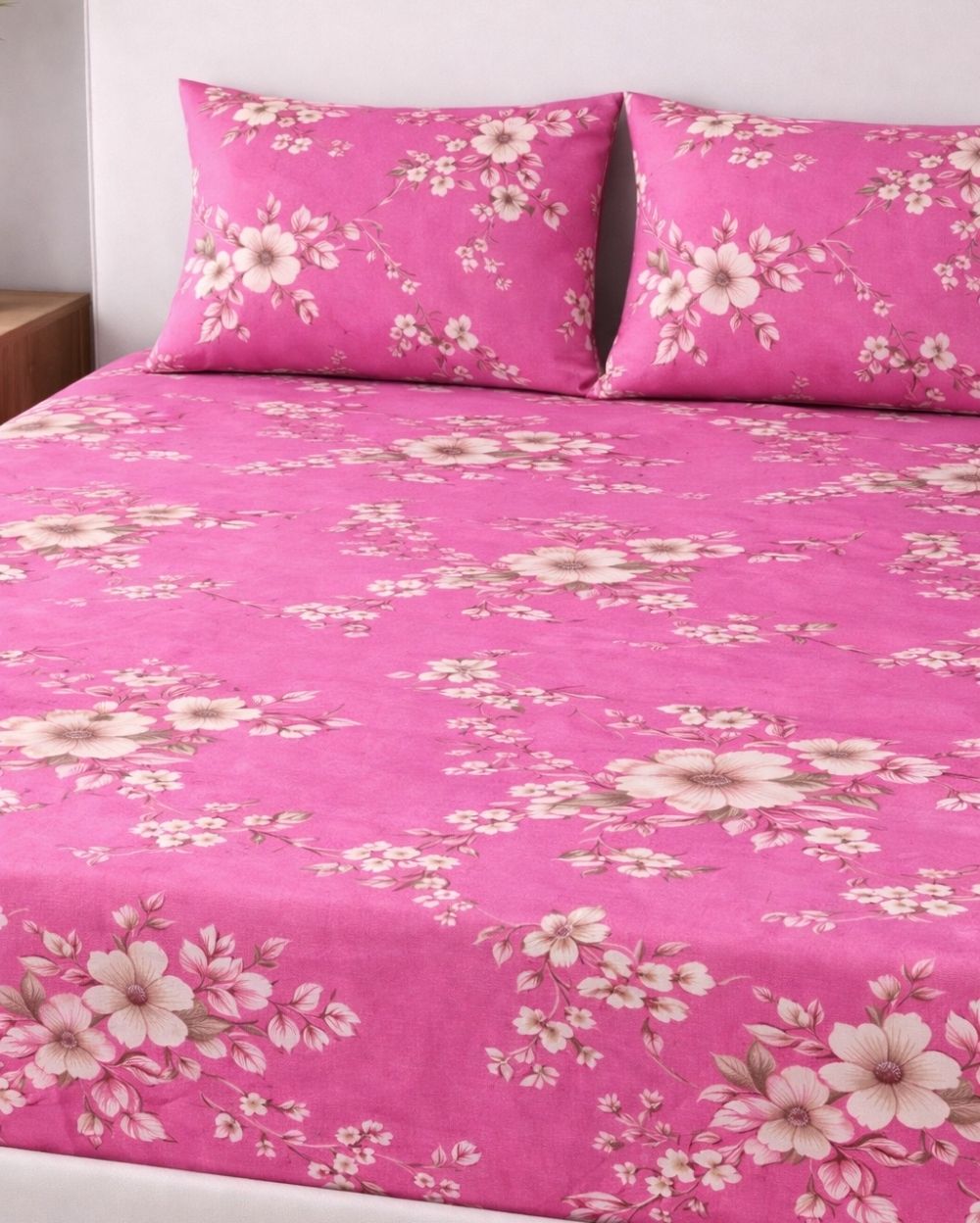 Sunflower (7x9ft)| Pure Cotton King Bedsheet - Pink