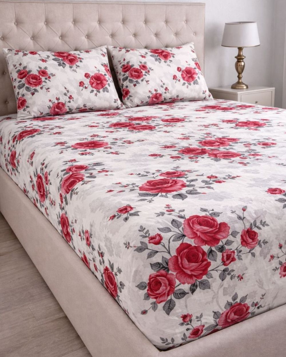 Priya| Budget Cotton Queen Sheet Set (6ft x 7ft)| White