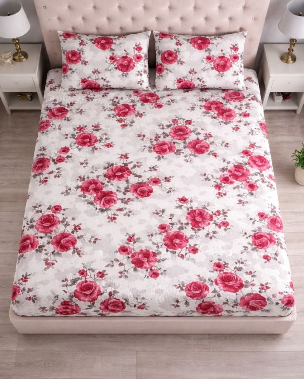 Priya| Budget Cotton Queen Sheet Set (6ft x 7ft)|White