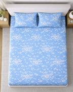 Sunflower (7x9ft)| Pure Cotton King Bedsheet - Blue