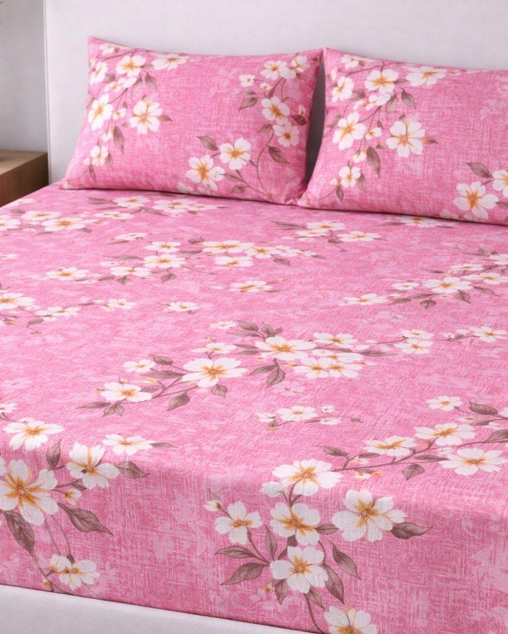 Sunflower (7x9ft)| Pure Cotton King Bedsheet - Pink