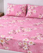 Sunflower (7x9ft)| Pure Cotton King Bedsheet - Pink