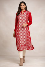 Free Size| Premium Woolen Kurti| Red