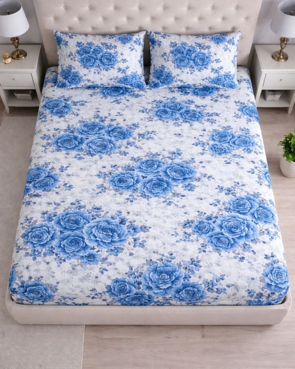 Priya| Budget Cotton Queen Sheet Set (6ft x 7ft)| White