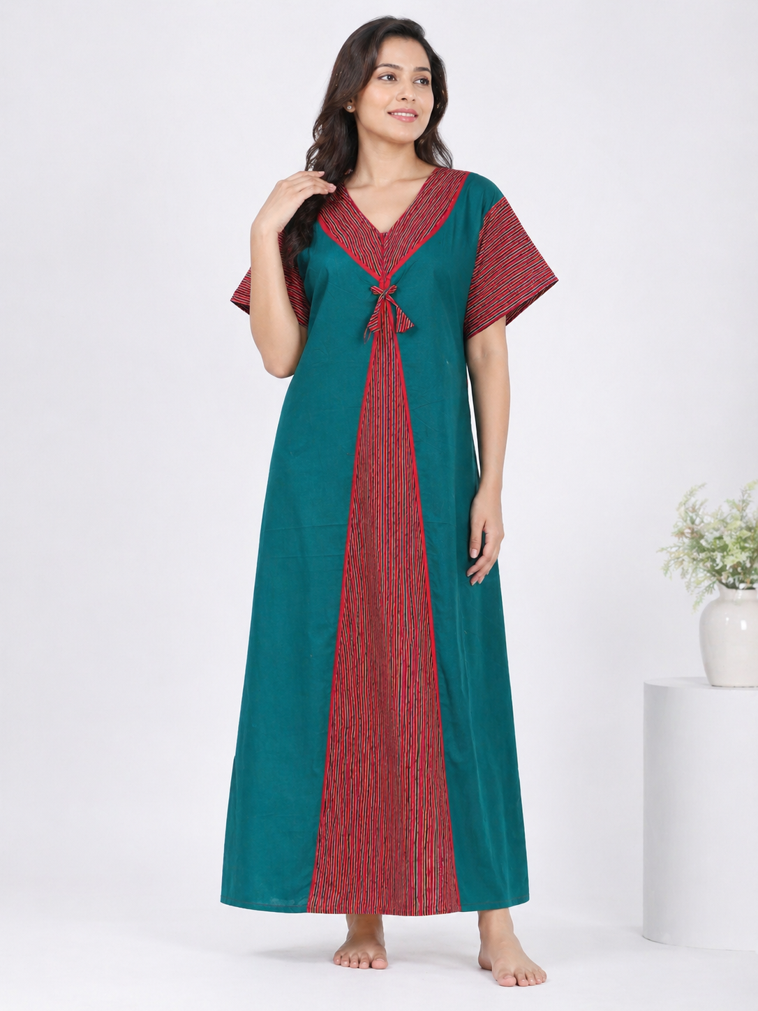 Pure Cotton designer Nighty | Green