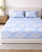 Sunflower (7x9ft)| Pure Cotton King Bedsheet - Blue