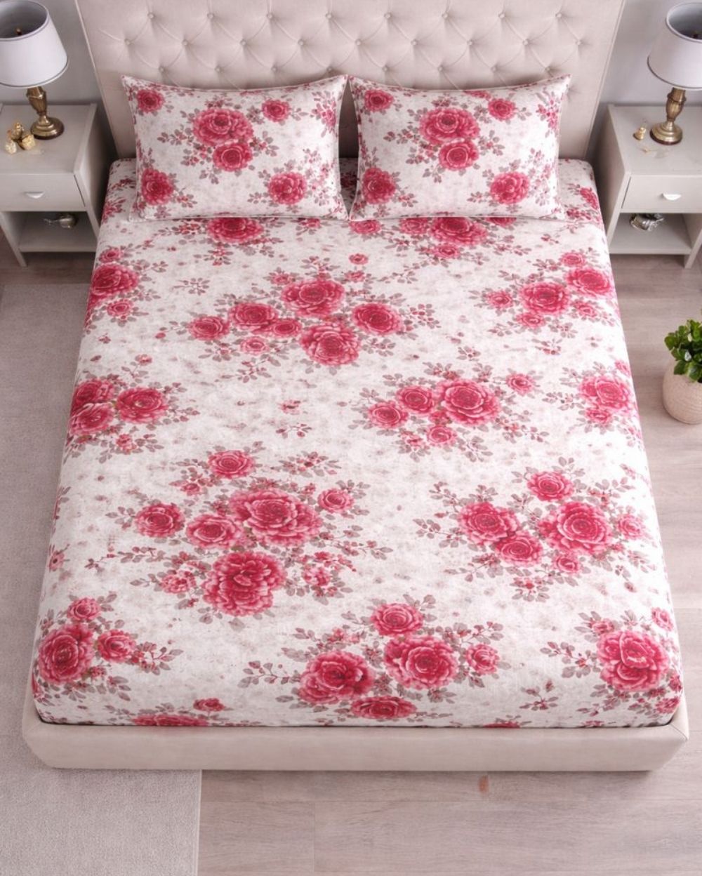 Priya| Budget Cotton Queen Sheet Set (6ft x 7ft)| White