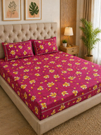 Vani|Queen Cotton Bed Set (6ft x 7ft)| Rani