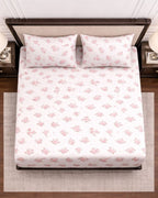 Vani|Queen Cotton Bed Set (6ft x 7ft)|White