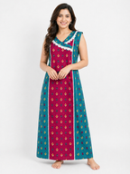 Pure Cotton Sleeveless designer Nighty | Rani