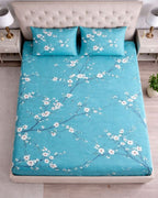 Priya| Budget Cotton Queen Sheet Set (6ft x 7ft)|Blue