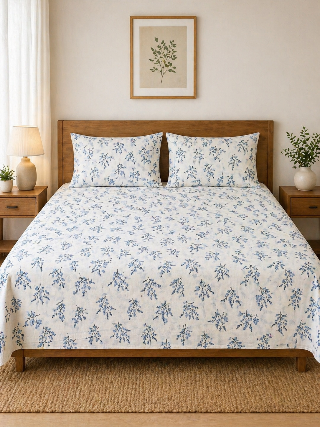SATAN| Premium Sateen Cotton King Sheet Set (7.5 x 9 ft) | White