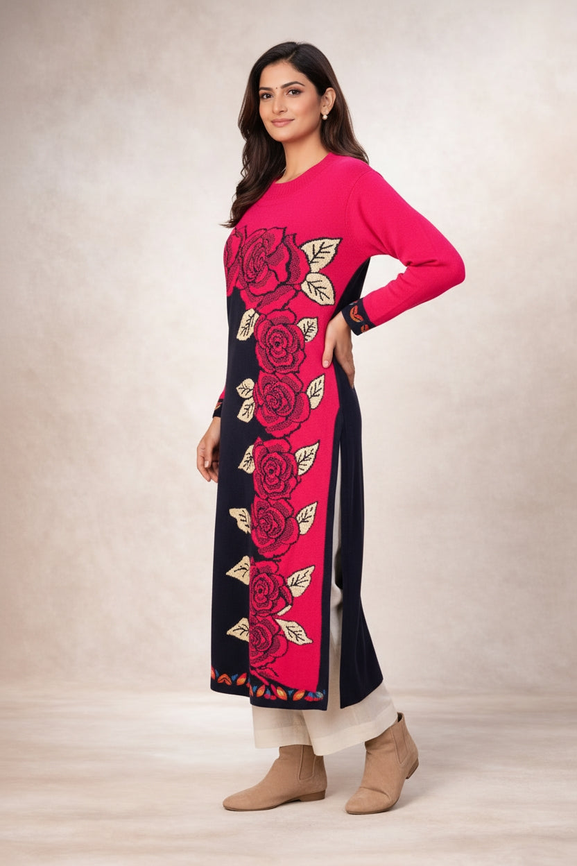 Free Size| Premium Woolen Kurti| Rani