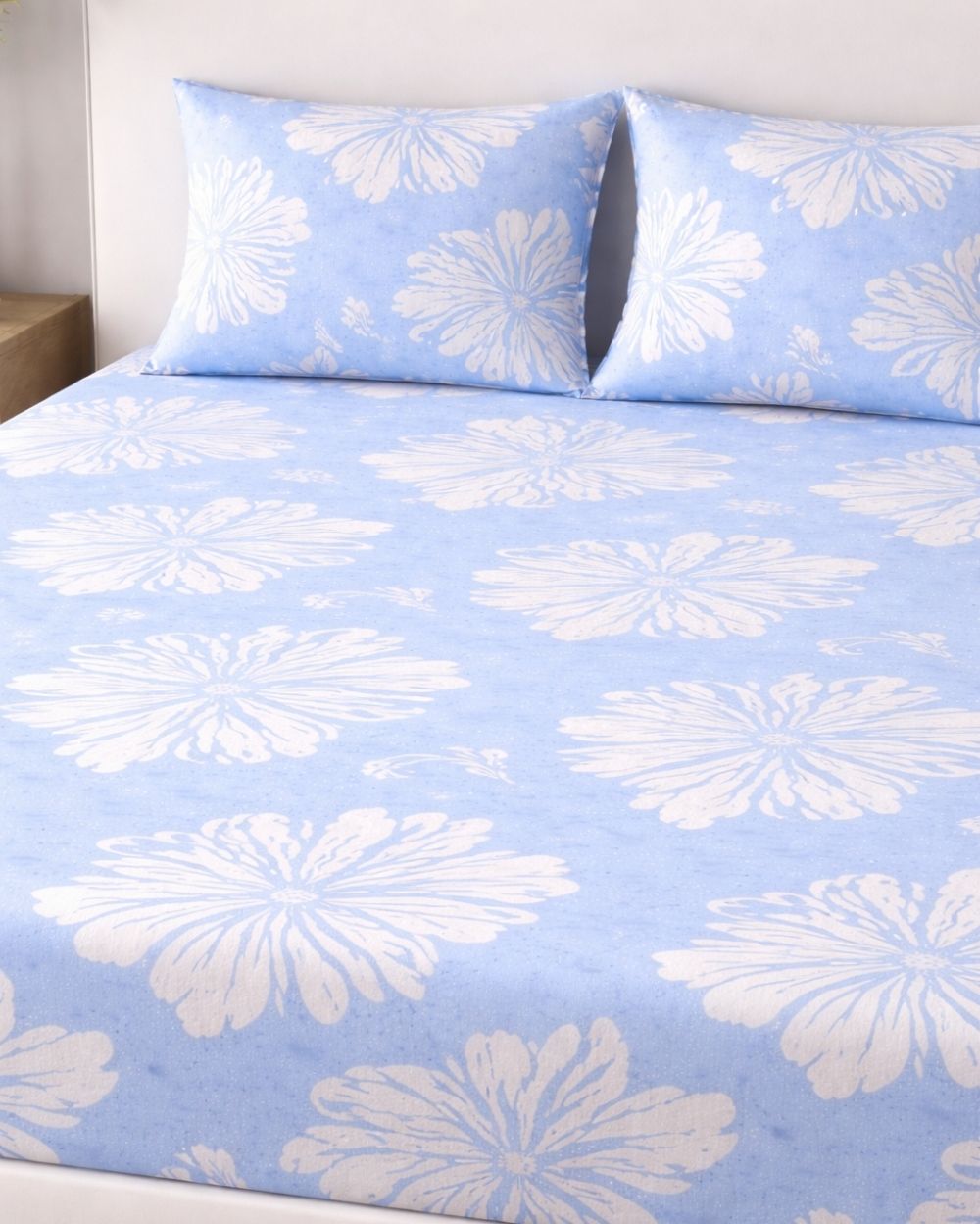 Sunflower (7x9ft)| Pure Cotton King Bedsheet - Blue