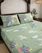 SATAN| Premium Sateen Cotton King Sheet Set (7.5 x 9 ft) | Green