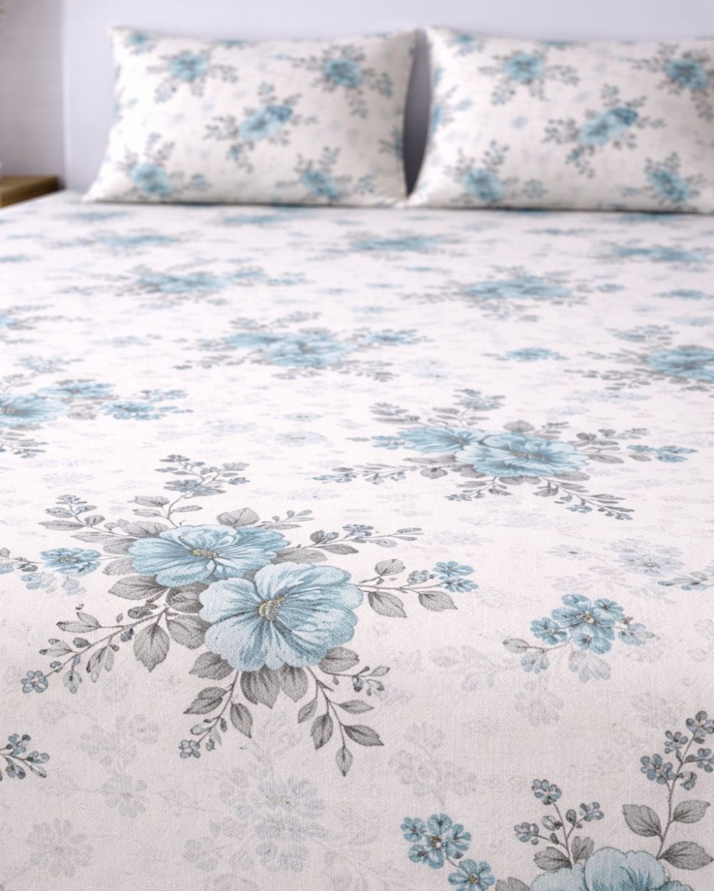 Sunflower (7x9ft)| Pure Cotton King Bedsheet - White