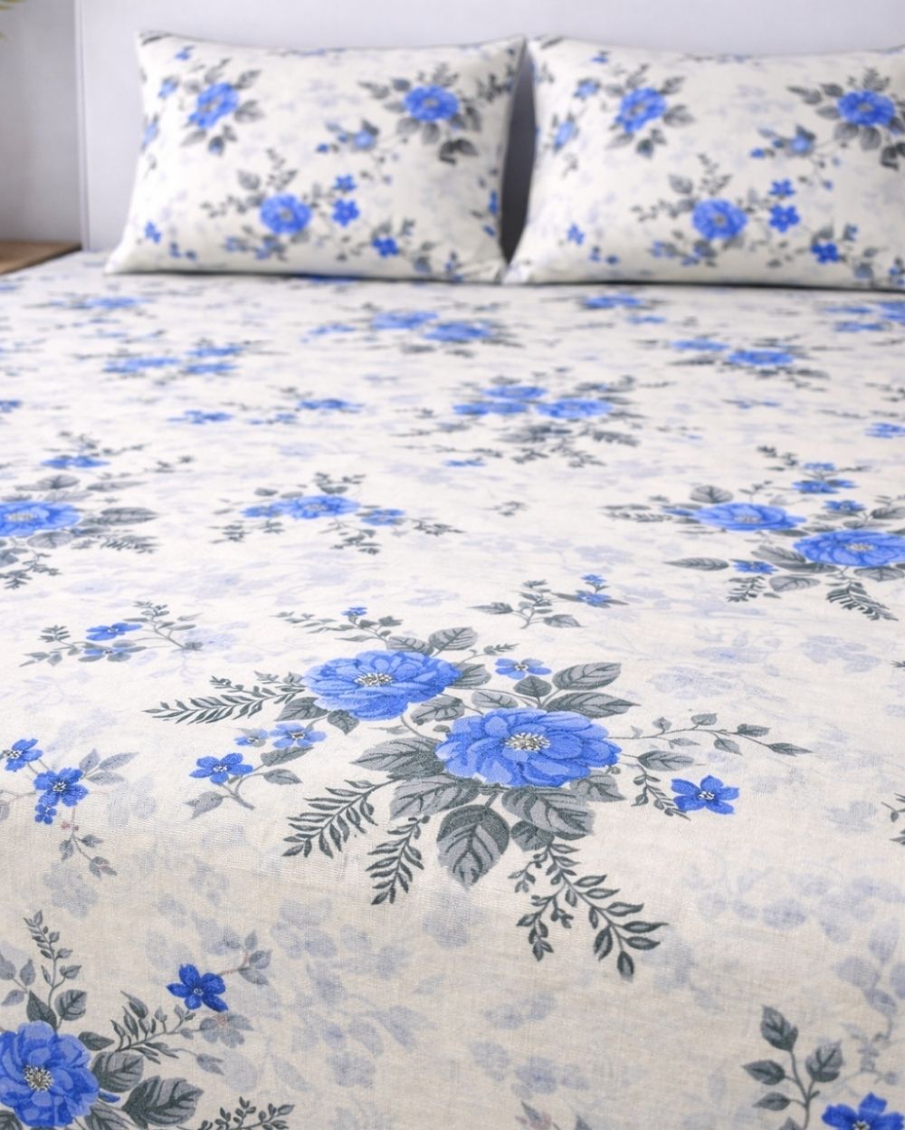 Sunflower (7x9ft)| Pure Cotton King Bedsheet - White