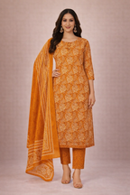 XL SIZE| Budget Cotton 3 Pieces Printed  Kurti/Salwar Suit| Yellow