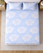 Sunflower (7x9ft)| Pure Cotton King Bedsheet - Blue