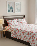 Medium| Pure Cotton Double Sheet Set (5ft x 7ft) + 2 Pillow Covers | White