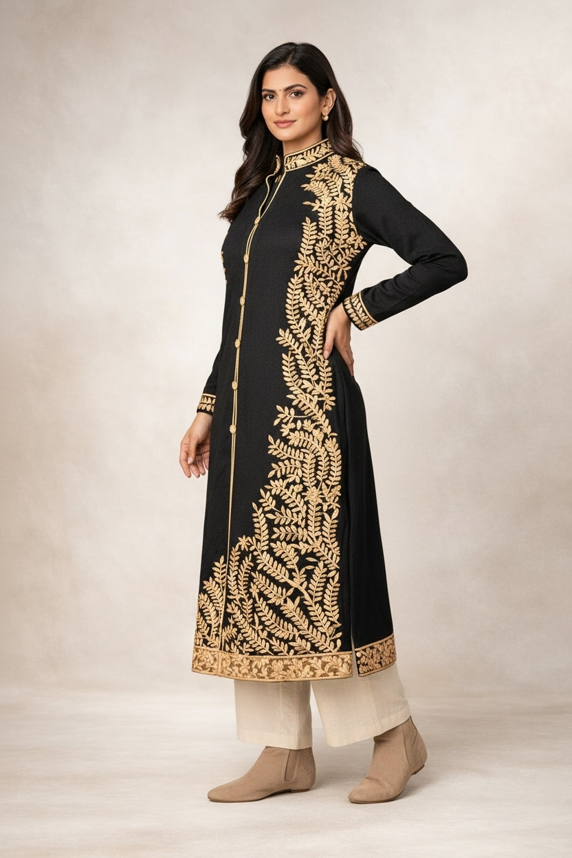 Free Size| Premium Woolen Kurti| Black
