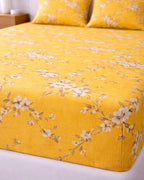 Sunflower (7x9ft)| Pure Cotton King Bedsheet - Yellow