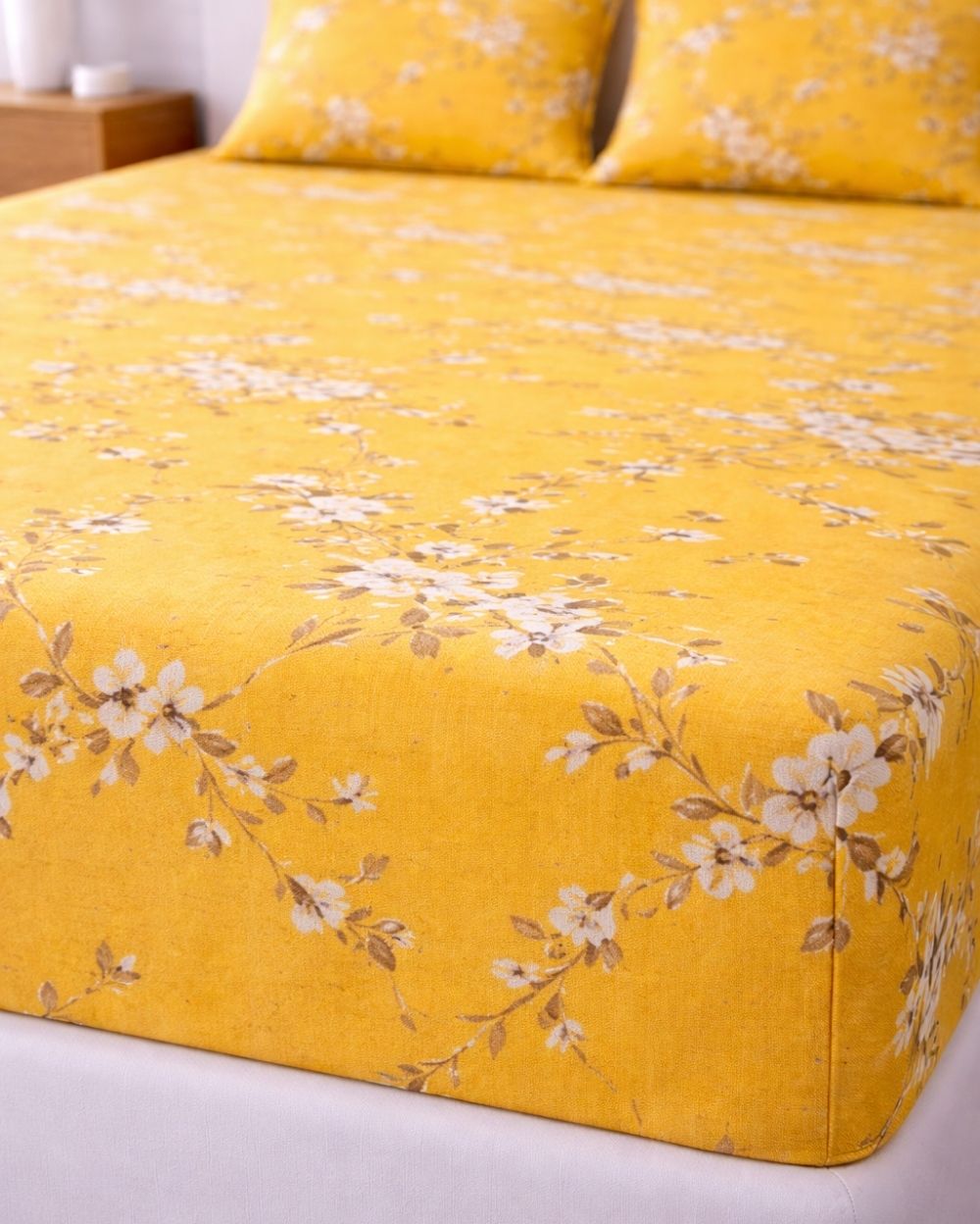 Sunflower (7x9ft)| Pure Cotton King Bedsheet - Yellow