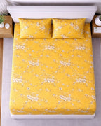 Sunflower (7x9ft)| Pure Cotton King Bedsheet - Yellow