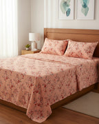 Medium| Pure Cotton Double Sheet Set (5ft x 7ft) + 2 Pillow Covers | White