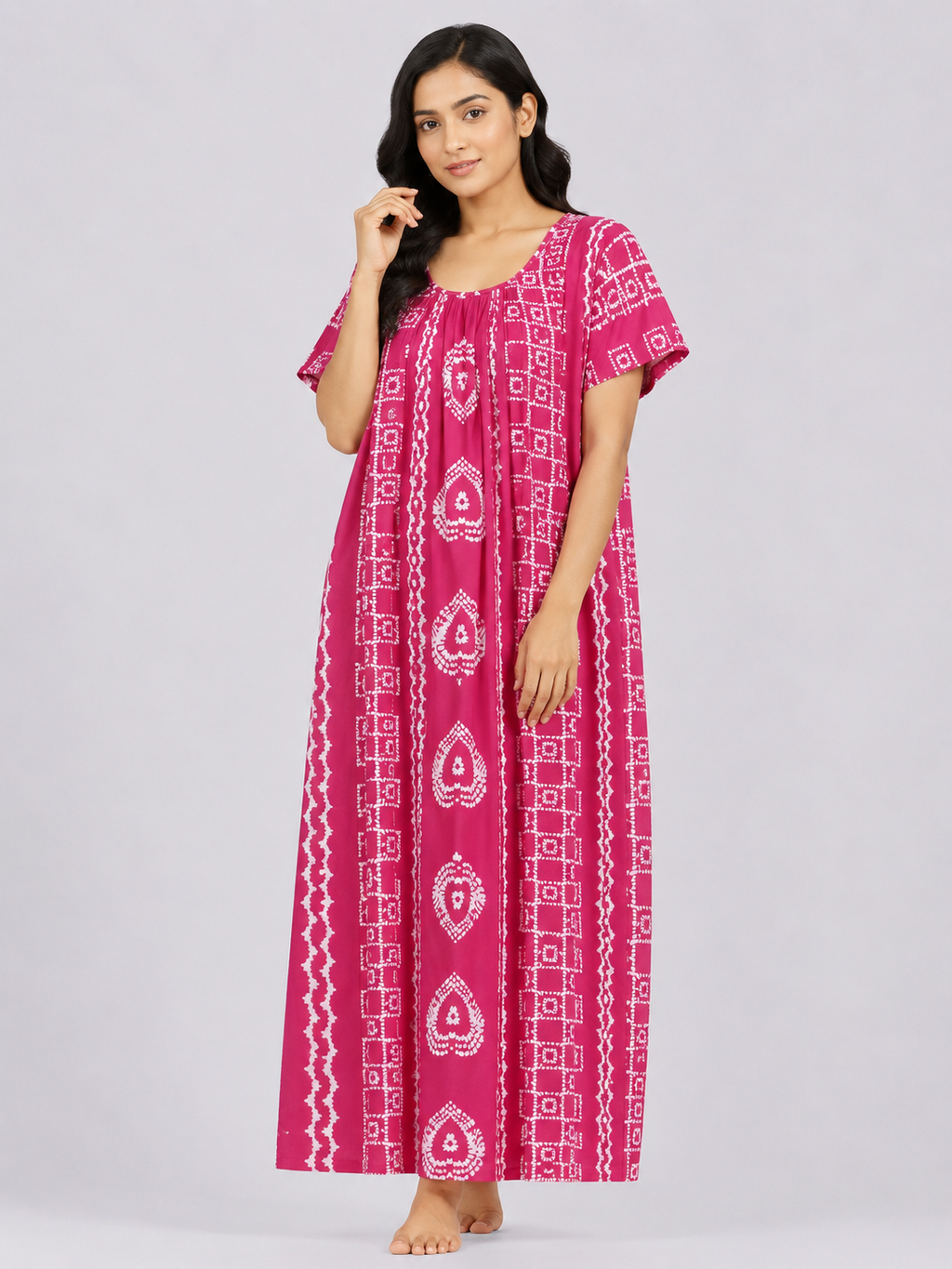 Pure Cotton Half Sleeve Nighty | Rani