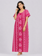 Pure Cotton Half Sleeve Nighty | Rani