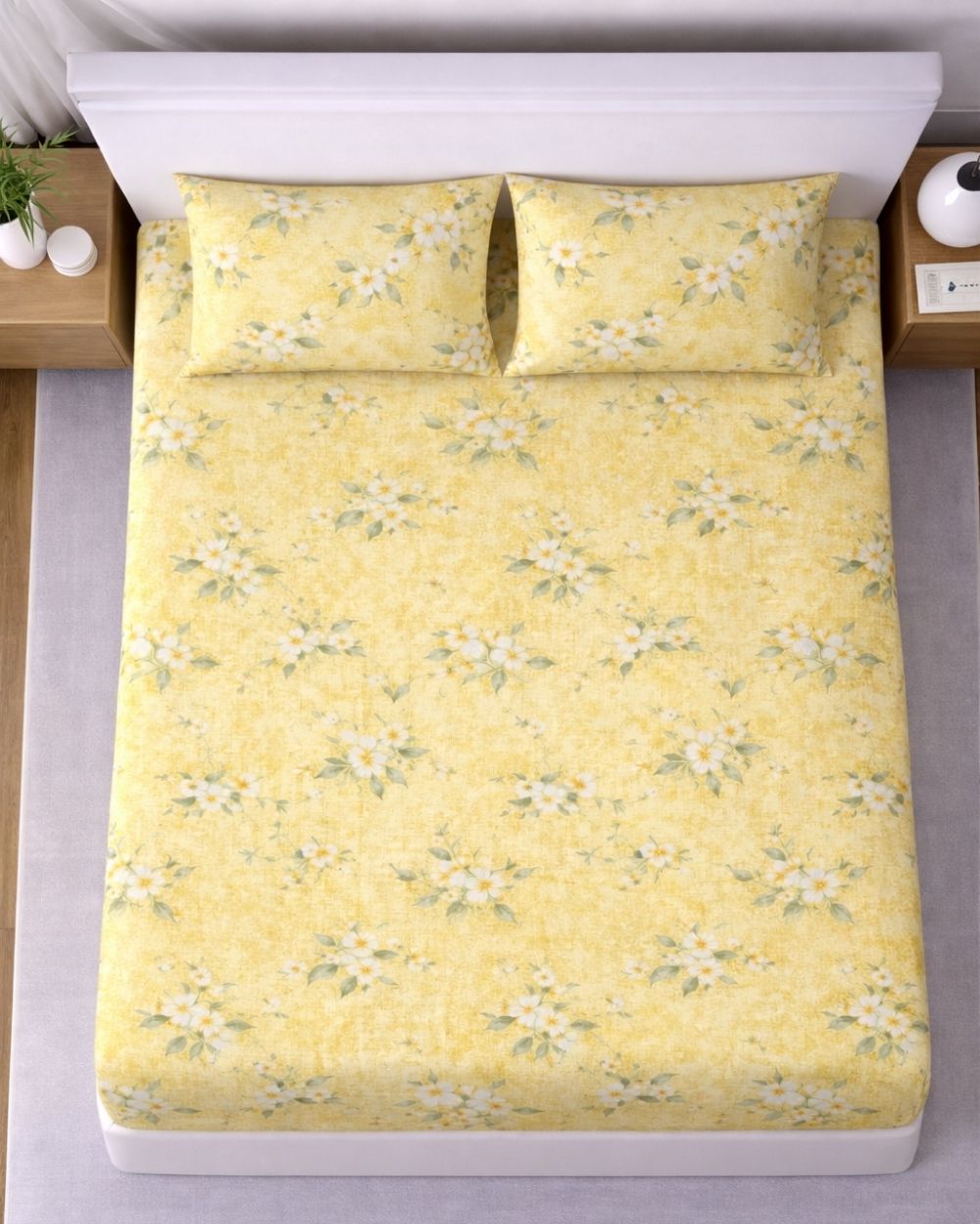 Sunflower (7x9ft)| Pure Cotton King Bedsheet - Yellow