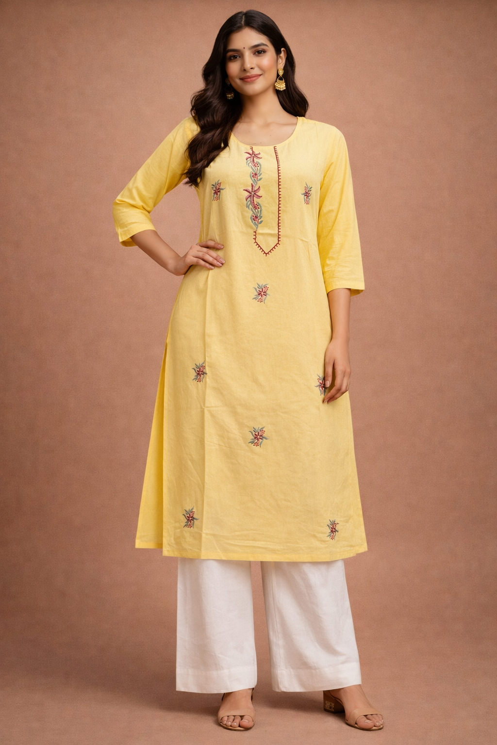 XXL Size| Rayon stitched Kurti | Yellow