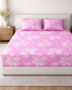 Sunflower (7x9ft)| Pure Cotton King Bedsheet - Baby Pink