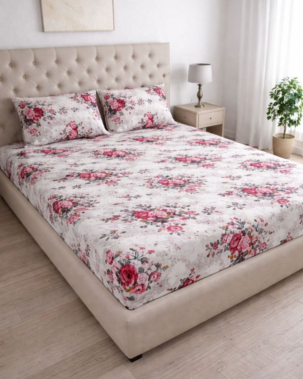 Priya| Budget Cotton Queen Sheet Set (6ft x 7ft)|White