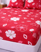 Sunflower (7x9ft)| Pure Cotton King Bedsheet - Red