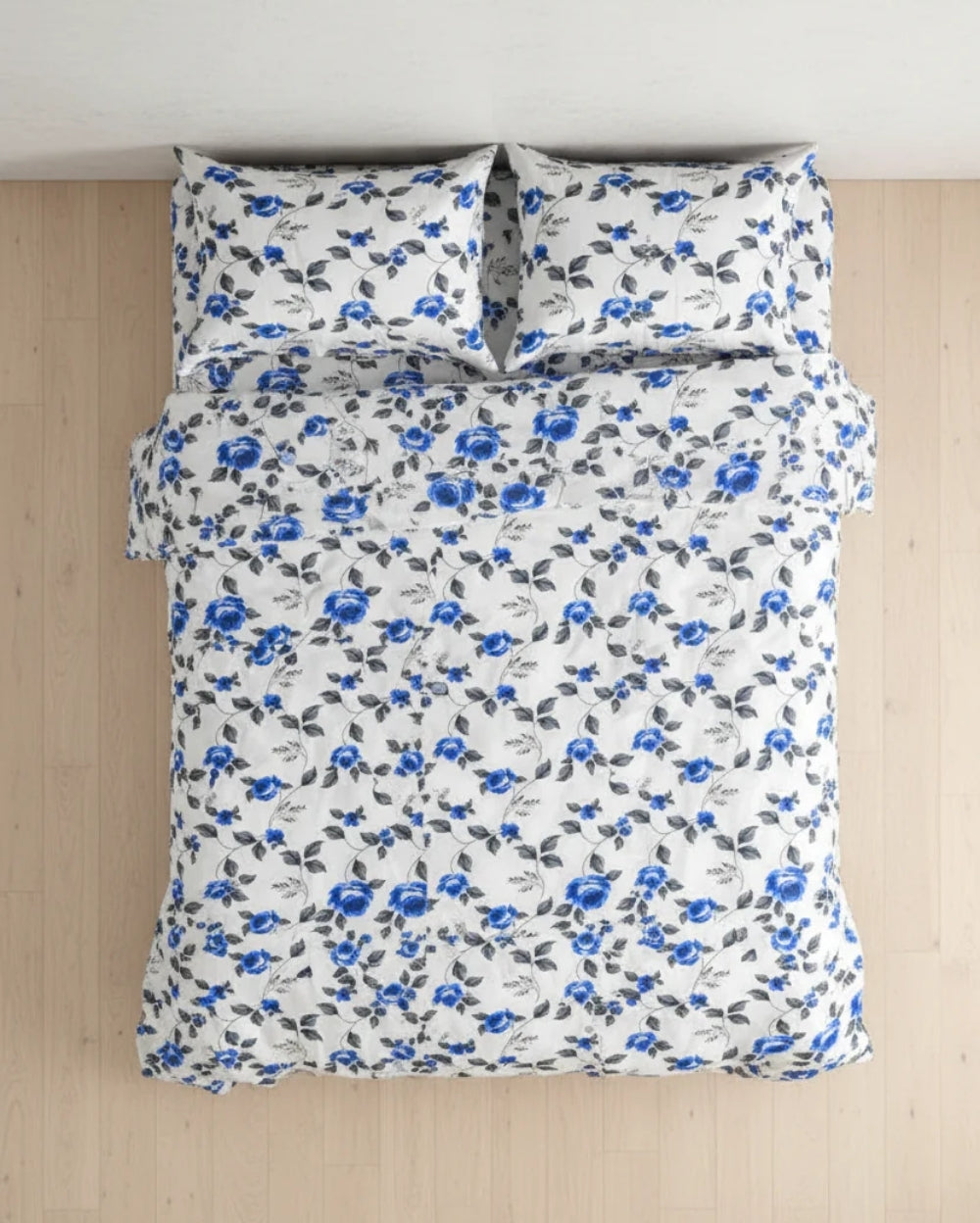 Medium| Pure Cotton Double Sheet Set (5ft x 7ft) + 2 Pillow Covers | White