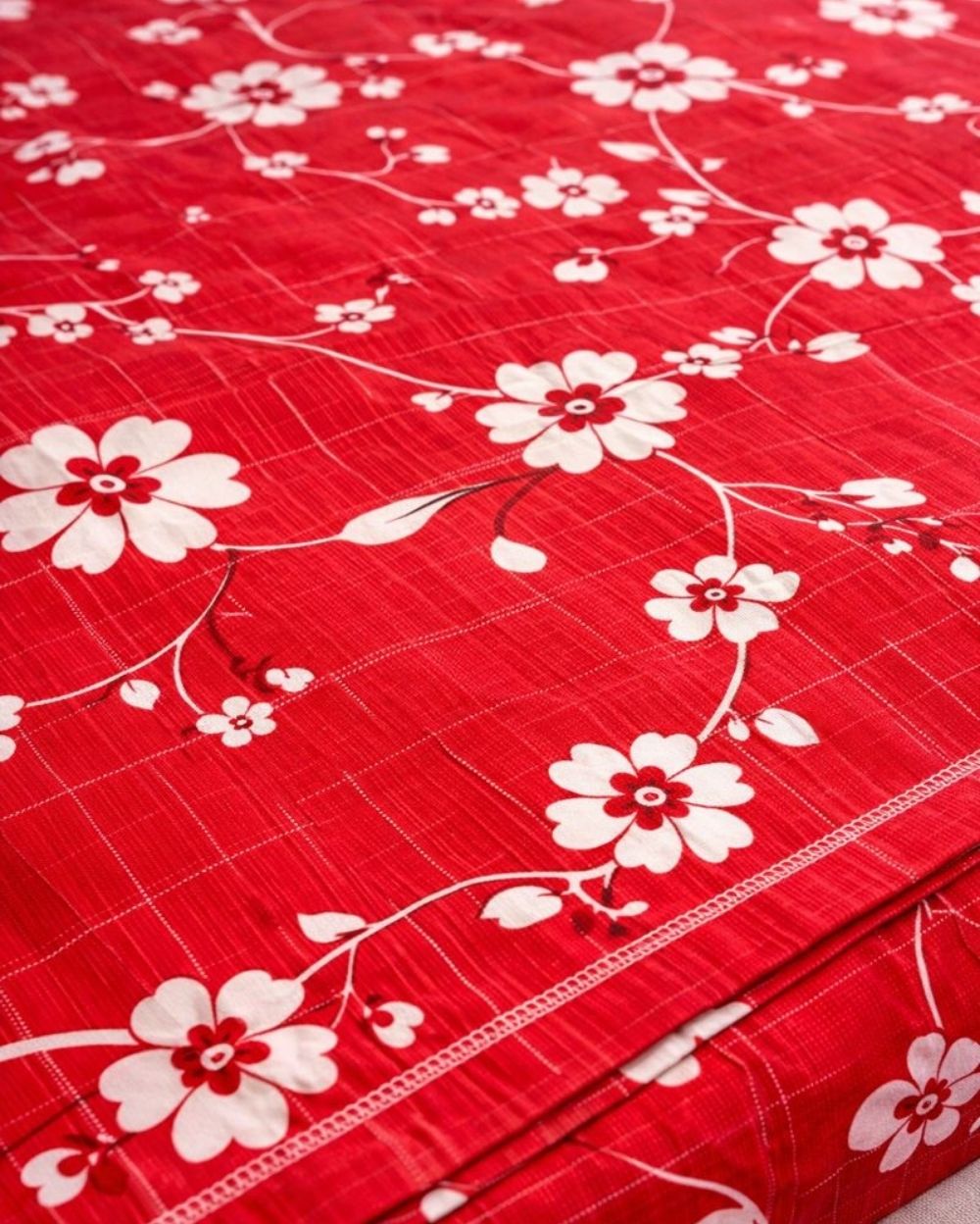 Priya| Budget Cotton Queen Sheet Set (6ft x 7ft)| Red