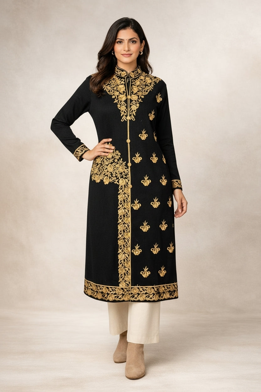 Free Size| Premium Woolen Kurti| Black