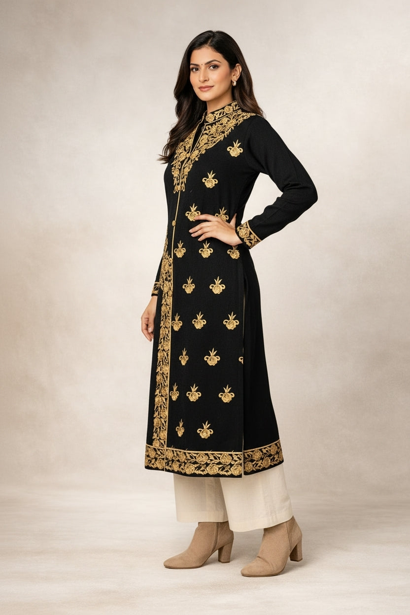 Free Size| Premium Woolen Kurti| Black