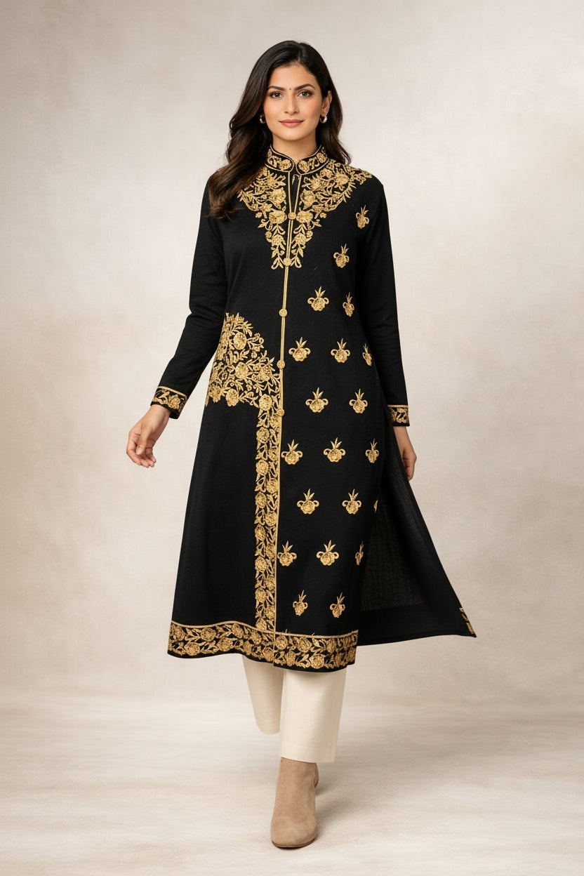 Free Size| Premium Woolen Kurti| Black