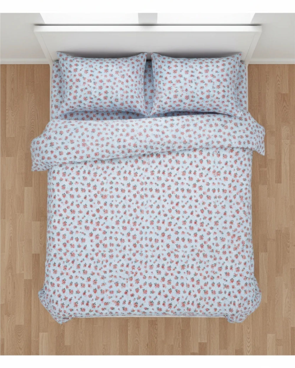 Medium| Pure Cotton Double Sheet Set (5ft x 7ft) + 2 Pillow Covers | White