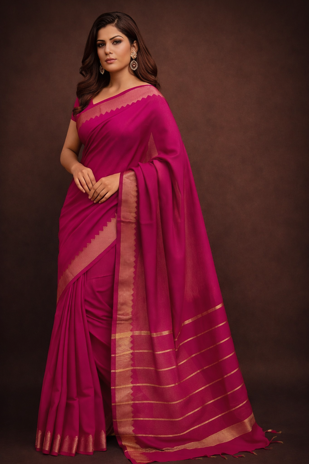 Semi Silk Mangal Giri Saree| Rani