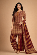 L SIZE| Budget Cotton 3 Pieces Printed  Kurti/Salwar Suit| Maroon