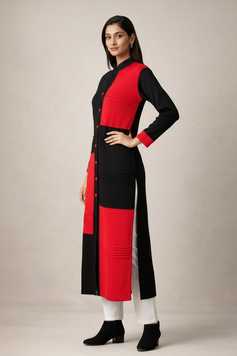 XXL | Premium Woolen Kurti| Black