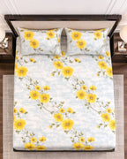 Vani|Queen Cotton Bed Set (6ft x 7ft)|White