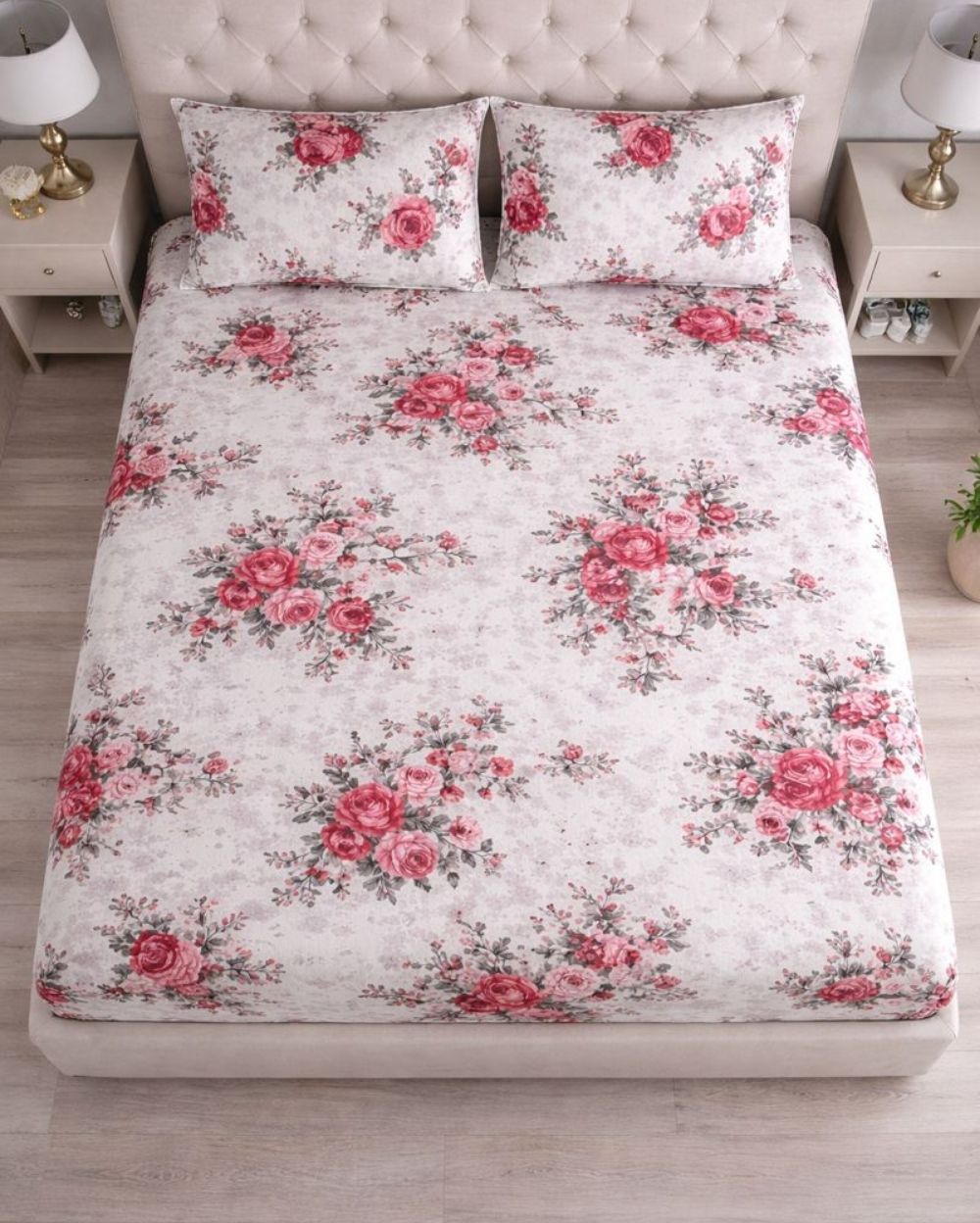 Priya| Budget Cotton Queen Sheet Set (6ft x 7ft)|White